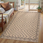 Tangsoo Easy Jute Rug 3x5 for Entryway, Geometric Non-Slip Washable Indoor - Image 2
