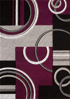 GLORY RUGS Area Rug Modern 2x7 Purple Soft Hand Carved Contemporary Floor Carpet - Image 2