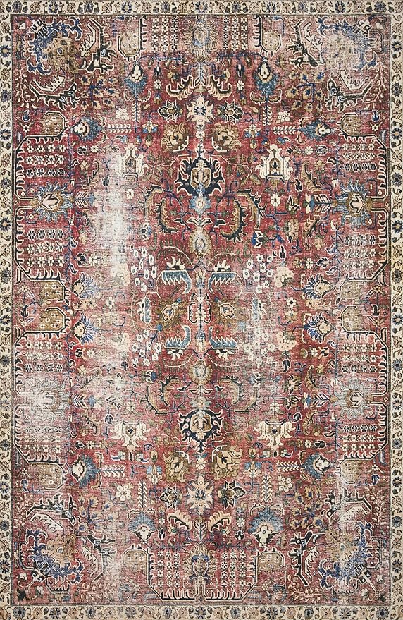 Loloi Chris Loves Julia Jules Collection JUL-01 Merlot/Multi 2'-6'' x 7'-6'' - Image 5