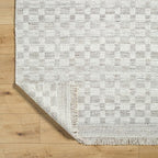 Mark&Day Wool Rugs, 2x8 Clinten Solid and Border Light Gray Runner Checkered Rug - Image 4
