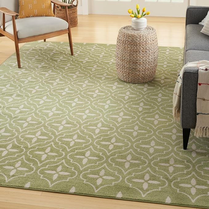 Nourison Home Nourison Essentials Green Ivory 8' x 10' Area Rug by NourisonHome