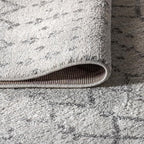 JONATHAN Y Boho Vintage Diamond Cream/Gray Square Area Rug 5X5 ft, Moroccan Hype - Image 4