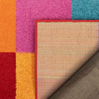 Well Woven Modern Rug Squares Multi Geometric Accent Area Rug Entry Way Bright - Image 6