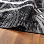 Rugshop Modern Wavy Circles Design Round Rug, Non-Shedding Carpet - Image 3