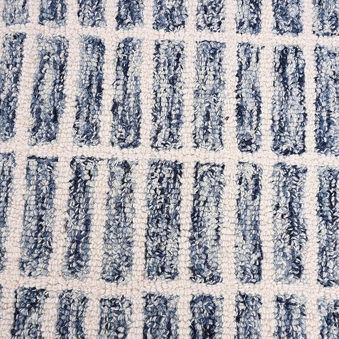 Hand-Tufted 100% Wool Area Rug – Unique Modern Geometric Grid Pattern, Soft - Image 6