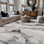 Rugshop Contemporary Gray Striated Area Rug Durable, Kid & Pet Friendly 5' x 7' by Rugshop