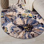 Rugshop Cream Bright Flowers Non Slip Non-Shedding Oval Area Rug - Image 9