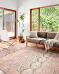 Loloi Layla Collection LAY-17 Pink/Lagoon 2'-0" x 5'-0" .13" Thick Accent Rug by Loloi