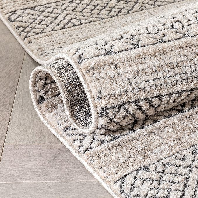 Well Woven Francesca Beige Tribal Geometric Distressed High-Lo Pile Runner Rug - Image 7