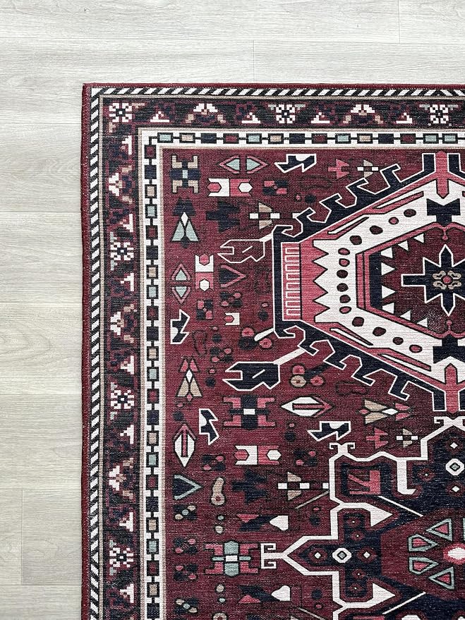 Fame Living Washable Area Rug, Modern Farmhouse, Distressed, Traditional - Image 9