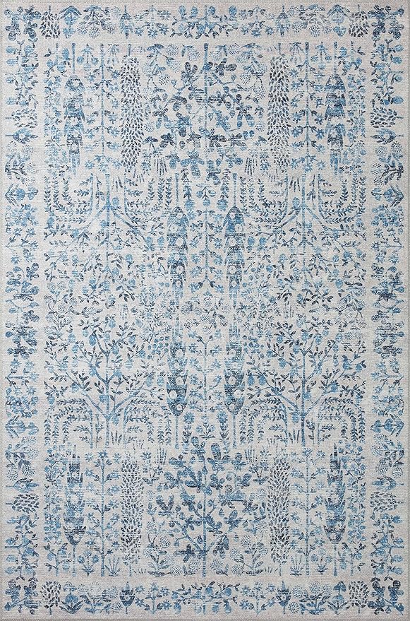 Loloi Rifle Paper Co. Maison Collection MAO-07 Blue 2'-6" x 7'-6", .19" Pile - Image 3