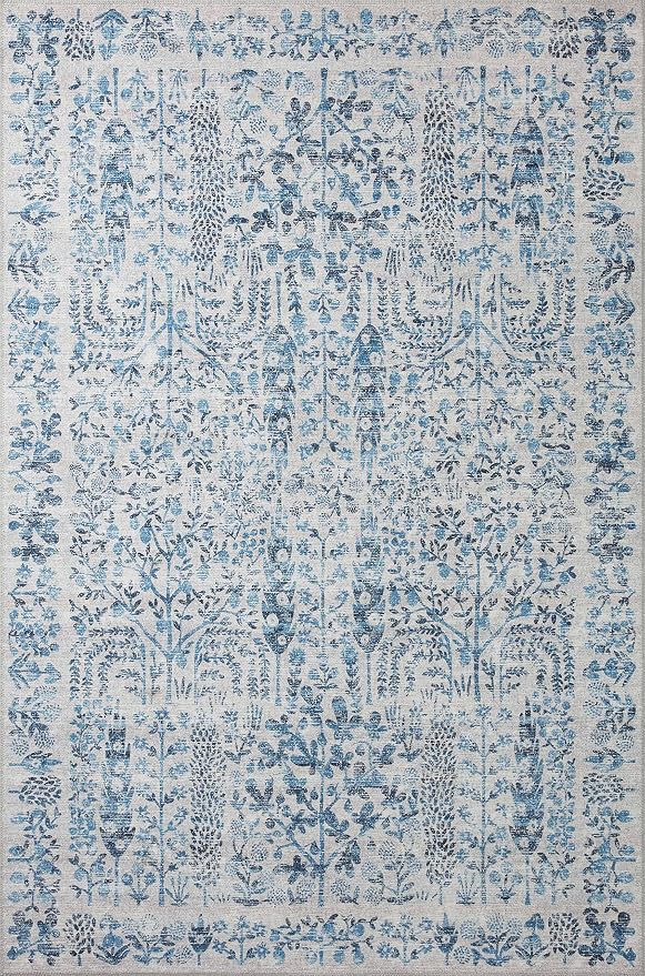 Loloi Rifle Paper Co. Maison Collection MAO-07 Blue 7'-6" x 9'-6", .19" Pile - Image 3