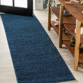 JONATHAN Y Haze Solid Low-Pile Navy Runner Rug 2x8, Minimalist, Easy-Cleaning by JONATHANY