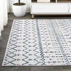 JONATHAN Y Boho Vintage Diamond Cream/Navy Indoor Area Rug 4X6 ft, Moroccan Hype - Image 3