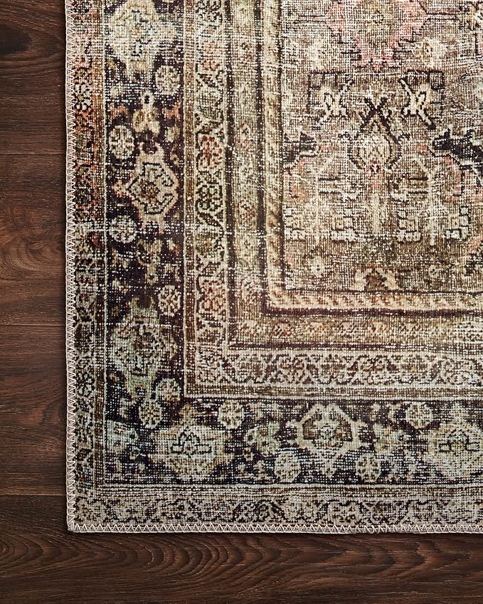 Loloi Layla Collection LAY-03 Olive/Charcoal 2'-6" x 7'-6" .13" Thick Runner Rug - Image 9