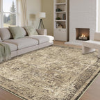6x9 Area Rug Washable Vintage Neutral Living Room Carpet Large Indoor Non Slip - Image 5