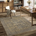 5x7 Brown Black Area Rug for Living Room Washable Vintage Distressed Carpet - Image 8