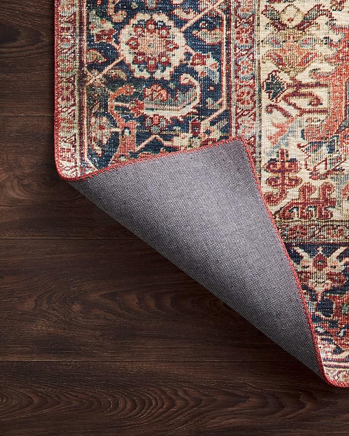 Loloi Layla Collection LAY-08 Red/Navy 2'-6" x 9'-6" .13" Thick Runner Rug - Image 6