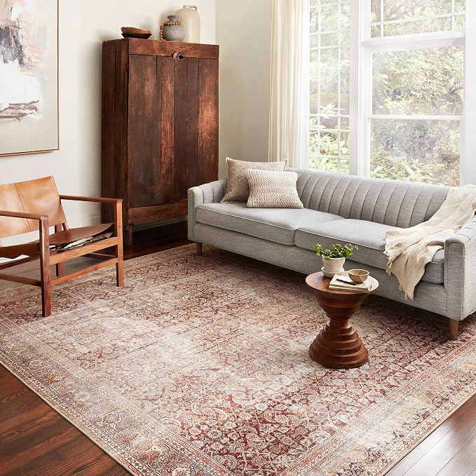 Loloi Layla Collection LAY-11 Cinnamon/Sage 3'-6" x 5'-6" .13" Thick Accent Rug - Image 9