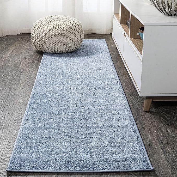 Eyely UES100F-212 Supersoft Haze Solid Low-Pile Indoor Runner Rug, Minimalist by eyely