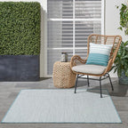 Nourison Home Courtyard Ivory Aqua 5' x Square Area Rug - Image 3