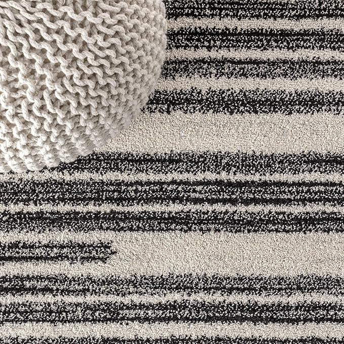 JONATHAN Y Khalil Modern Berber Stripe Cream/Black Indoor Area Rug, Contemporary - Image 5