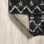 JONATHAN Y Boho Vintage Diamond Black/Ivory Round Area Rug 7 ft, Moroccan Hype - Image 5