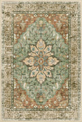 Area Rugs 3'x6' Washable Non-Slip, Floral Vintage Distress Print Pattern by RELEANY
