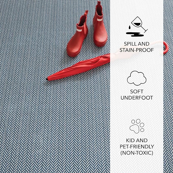 Dash and Albert Herringbone Machine Washable Area Rug - Image 3