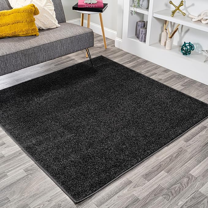 Eyely UES100I-9SQ Supersoft Haze Solid Low-Pile Indoor Area Rug, Minimalist by eyely
