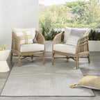 Nourison Home Courtyard Ivory Charcoal 5' x 7' Area Rug - Image 5