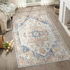 jinchan Area Rug 3x5 Washable Entryway Rug Vintage Indoor Doormat Distressed by JINCHAN
