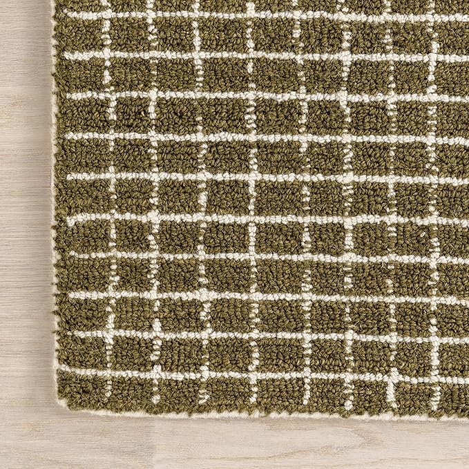 Rugs USA 9'6" x 13'6" Melrose Checked Wool Indoor Area Rug, Contemporary - Image 4