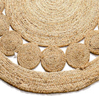 Savi Home Jute Area Rug Handwoven- 4 feet Round- Natural Beige - Image 9