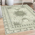 Ambesonne Sun and Moon Decorative Rug, Bohemian Artwork Design of Crescent by Ambesonne