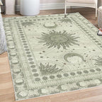 Ambesonne Sun and Moon Decorative Rug, Bohemian Artwork Design of Crescent - Image 6