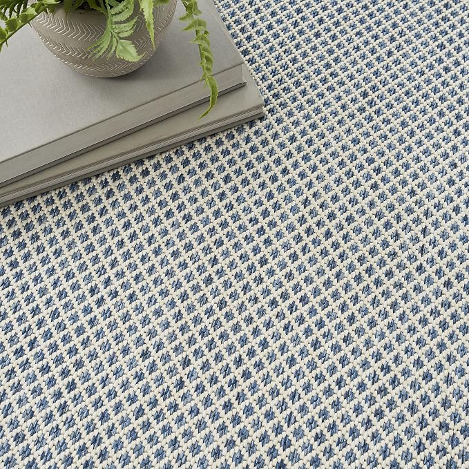 Nourison Home Courtyard Ivory Blue 5' x 7' Area Rug - Image 9