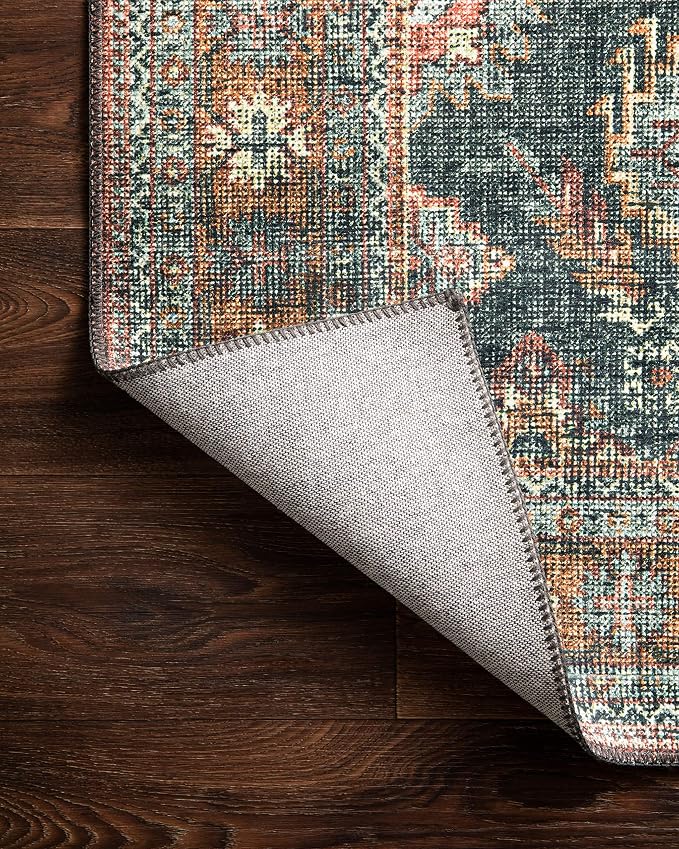 Loloi II Skye Collection SKY-10 Sea/Rust 3'-6" x 5'-6" Accent Rug - Image 7