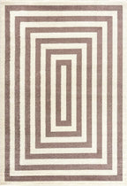 Abani Contemporary Beige & Ivory 7'9" x 10'2" Area Rug, Contrasting Geometric - Image 3