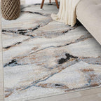 Rugshop Contemporary Gray Striated Area Rug Kid & Pet Friendly 4' x 6' Ideal by Rugshop