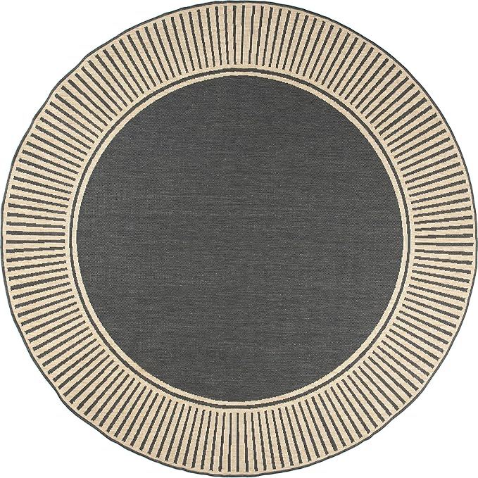 Nuloom Asha Dark Grey/Ivory, Striped Border, Soft and Cozy, High Traffic - Image 3