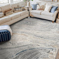 Rugshop Marble Swirl Distressed Gray Area Rug 5' x 7' Ideal by Rugshop