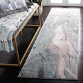 SAFAVIEH Glacier Collection 2'3" x 12' Pink / Blue GLA126U Modern Abstract by SAFAVIEH