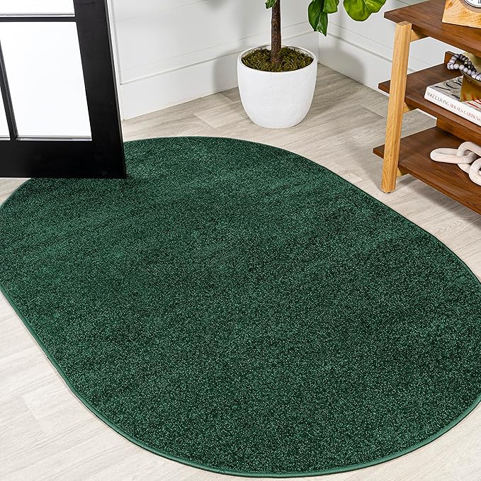 Eyely UES100L-6OV Supersoft Haze Solid Low-Pile Indoor Area Rug, Minimalist by eyely