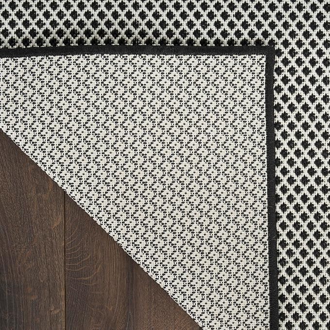 Nourison Home Courtyard Black White 2' x 6' Area Rug - Image 7