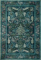 Loloi Rifle Paper Co. Canopy Collection CNP-05 Teal 2'-3" x 5' Accent Rug - Image 2