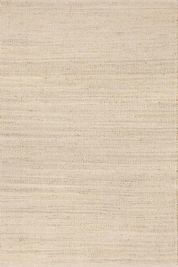 nuLOOM 12x15 Elfriede Jute & Cotton Hand Woven Area Rug, Solid Rustic Farmhouse - Image 3