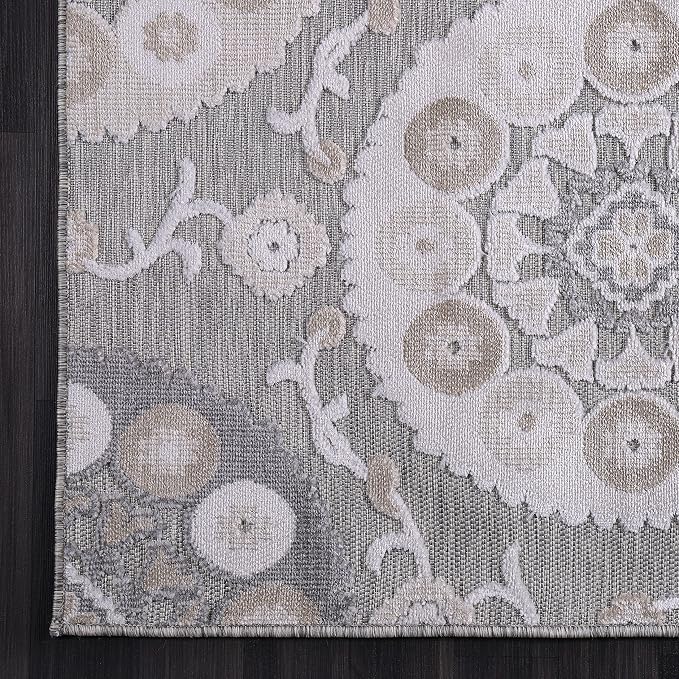 CAMILSON Runner Outdoor Rugs Oriental Retro Traditional Floral Medallion Area - Image 5
