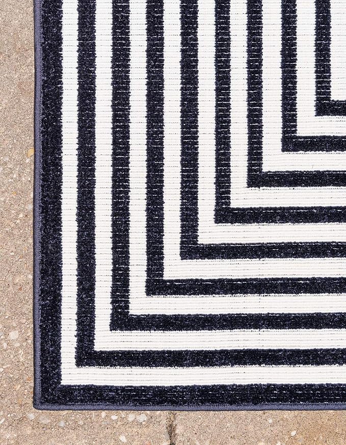 Unique Loom Sabrina Soto Outdoor Collection Geometric, Carved Area Rug - Image 7
