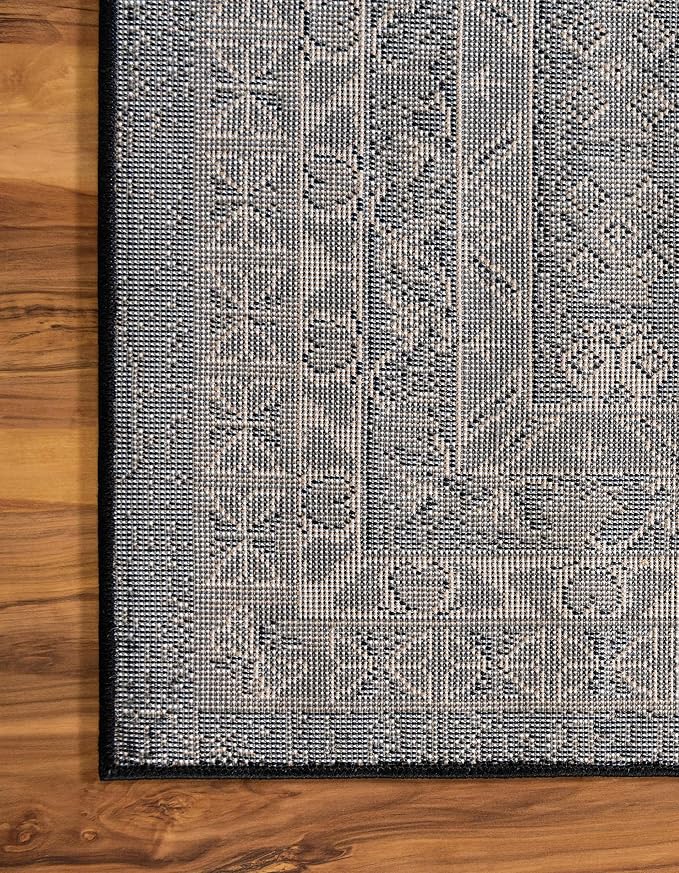 Unique Loom Taftan Collection Border Geometric Tribal Inspired Design Area Rug - Image 8